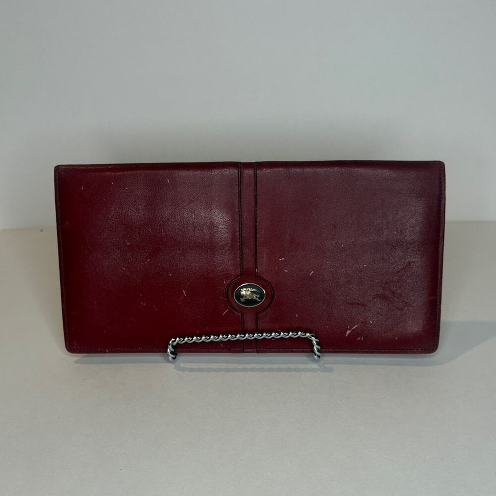 Burberry’s vintage red marroon checkbook wallet